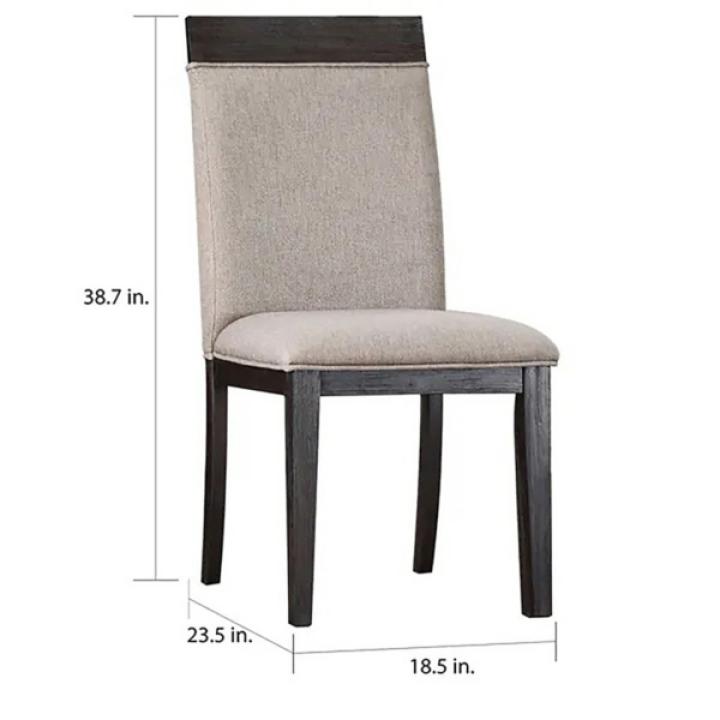 Gray Upholstered Erin Dining Chairs, Set of 2