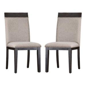 Gray Upholstered Erin Dining Chairs, Set of 2