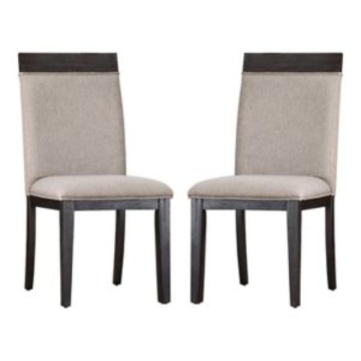 Gray Upholstered Erin Dining Chairs, Set of 2