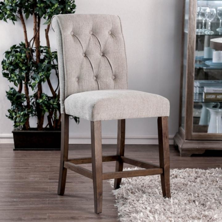 Beige Tufted Landon Counter Stools, Set of 2