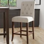 Beige Tufted Landon Counter Stools, Set of 2