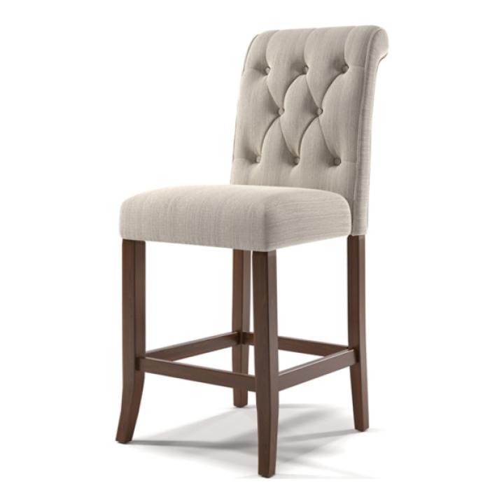 Beige Tufted Landon Counter Stools, Set of 2