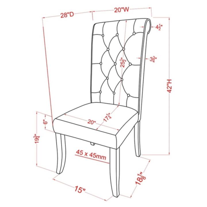 Beige Tufted Landon Dining Chairs, Set of 2