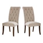 Beige Tufted Landon Dining Chairs, Set of 2