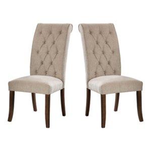 Beige Tufted Landon Dining Chairs, Set of 2