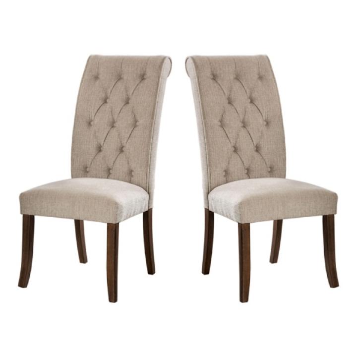 Beige Tufted Landon Dining Chairs, Set of 2
