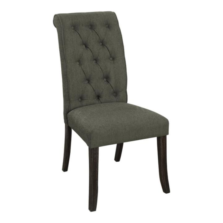 Gray Tufted Landon Dining Chairs, Set of 2