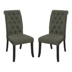 Gray Tufted Landon Dining Chairs, Set of 2