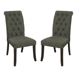 Gray Tufted Landon Dining Chairs, Set of 2