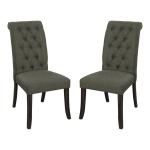 Gray Tufted Landon Dining Chairs, Set of 2