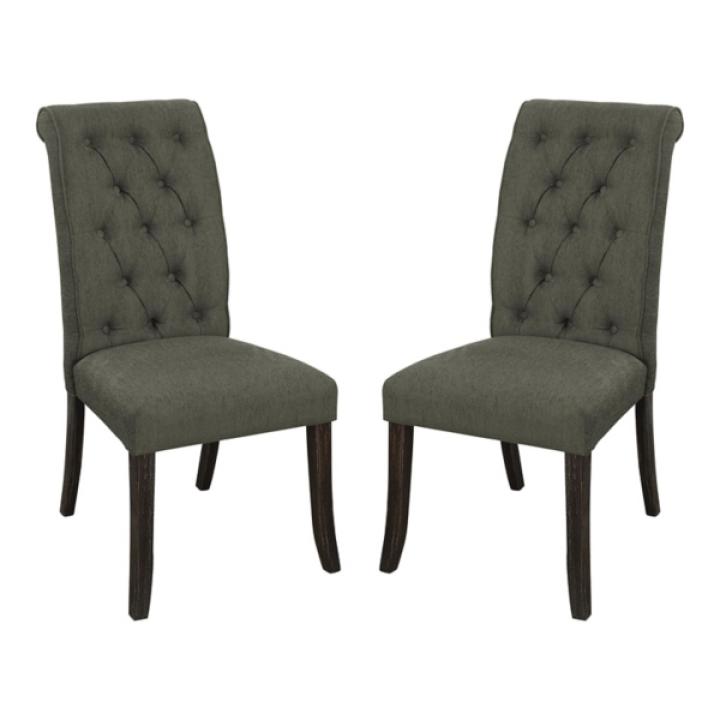Gray Tufted Landon Dining Chairs, Set of 2