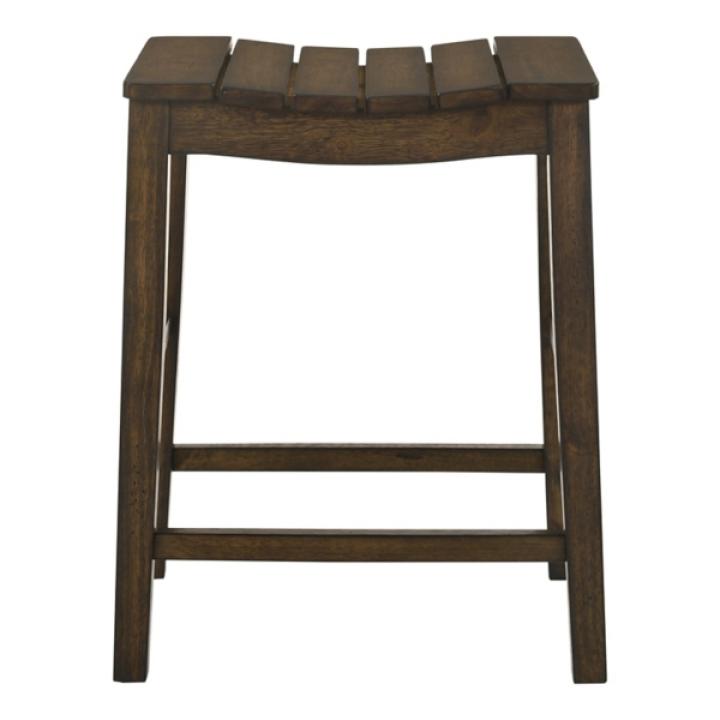 Dark Oak Wood Whitcombe Counter Stools, Set of 2