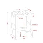 Dark Oak Wood Whitcombe Counter Stools, Set of 2