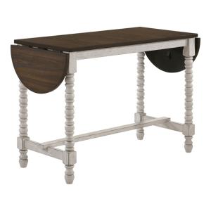 Dark Walnut & White Wood Ema Counter Height Table