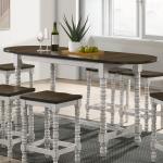 Dark Walnut & White Wood Ema Counter Height Table