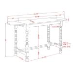 Dark Walnut & White Wood Ema Counter Height Table