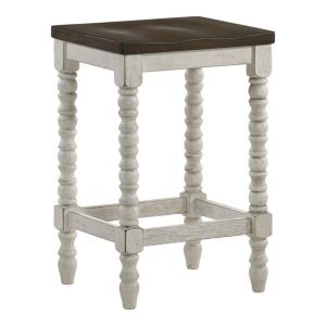 Dark Walnut & White Wood Ema 2-pc. Counter Stools