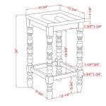 Dark Walnut & White Wood Ema 2-pc. Counter Stools
