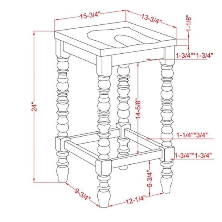 Dark Walnut & White Wood Ema 2-pc. Counter Stools