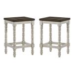 Dark Walnut & White Wood Ema 2-pc. Counter Stools