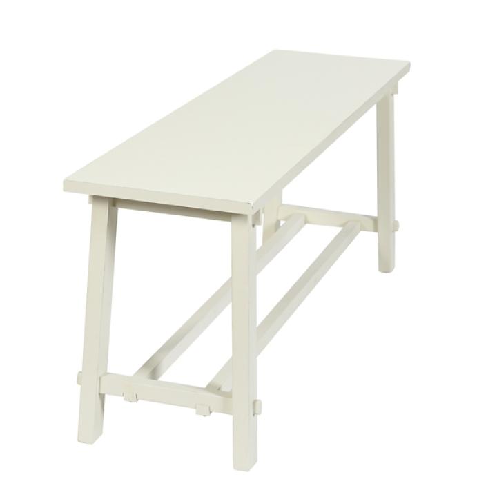 Antique White Wood Noah Bench