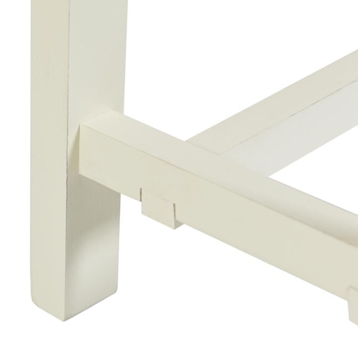 Antique White Wood Noah Bench