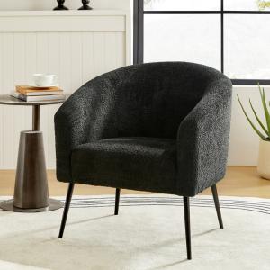 Black Boucle Chenille George Accent Chair