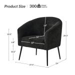 Black Boucle Chenille George Accent Chair