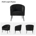 Black Boucle Chenille George Accent Chair