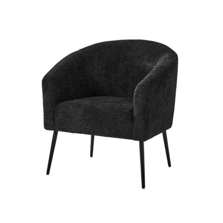 Black Boucle Chenille George Accent Chair