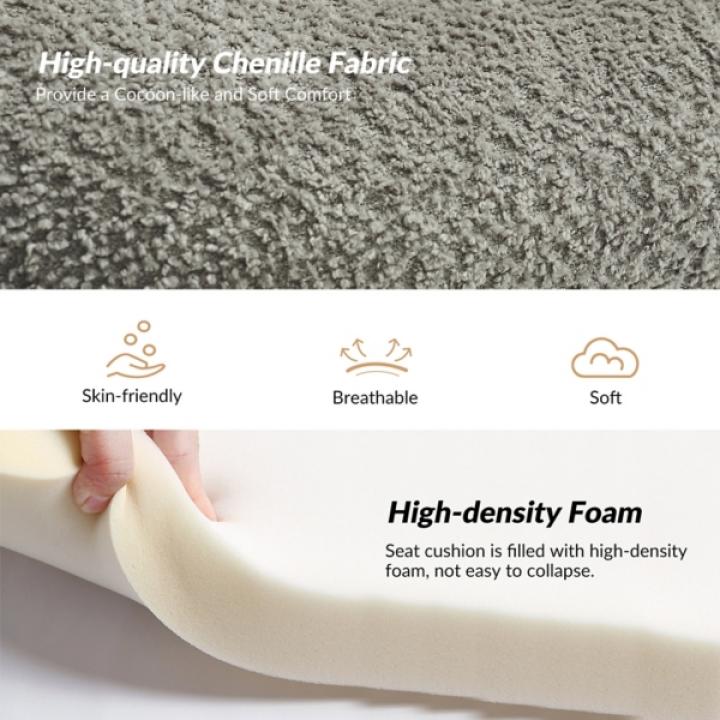 Gray Boucle Chenille George Accent Chair