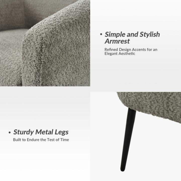 Gray Boucle Chenille George Accent Chair