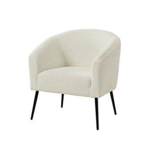 Ivory Boucle Chenille George Accent Chair