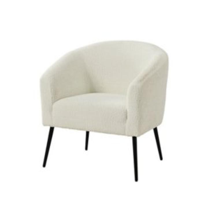Ivory Boucle Chenille George Accent Chair