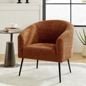 Brown Boucle Chenille George Accent Chair