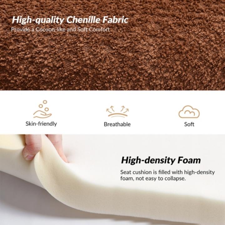 Brown Boucle Chenille George Accent Chair