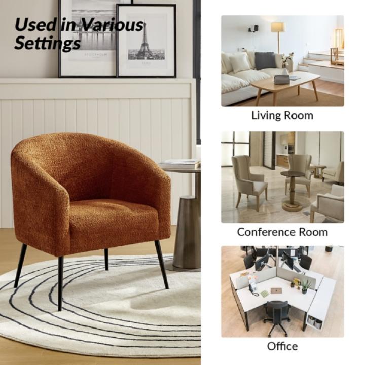 Brown Boucle Chenille George Accent Chair