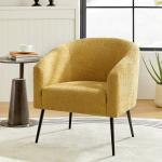 Yellow Chenille Upholstered Georgia Accent Chair