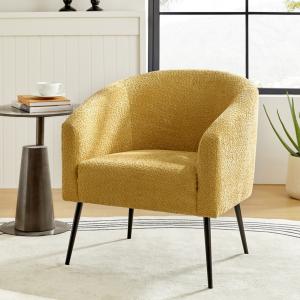 Yellow Chenille Upholstered Georgia Accent Chair