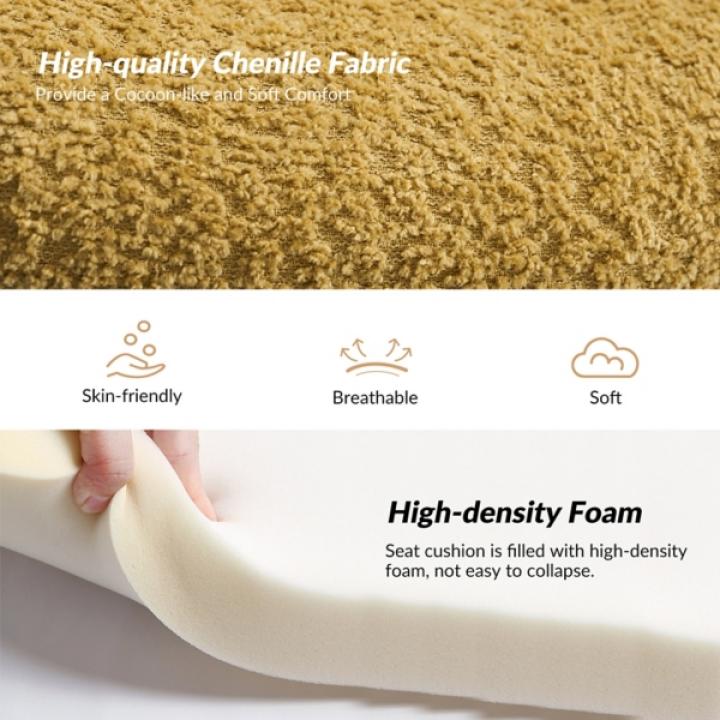 Yellow Chenille Upholstered Georgia Accent Chair