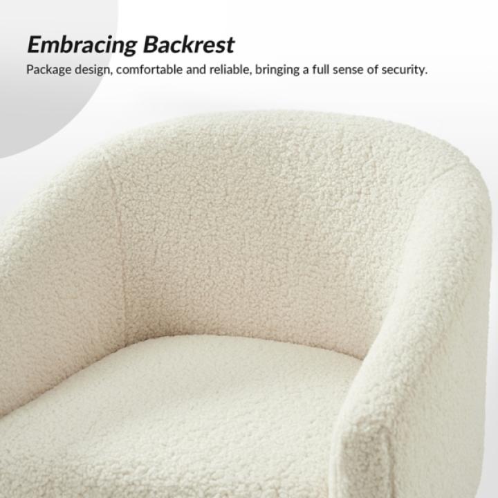 Ivory Sherpa Upholstered Nelle Accent Chair