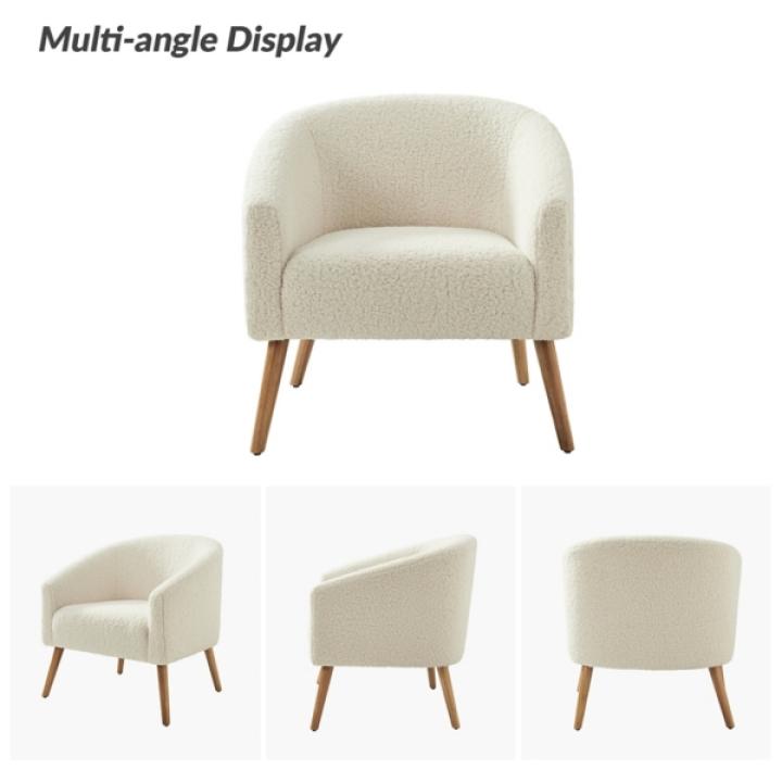 Ivory Sherpa Upholstered Nelle Accent Chair