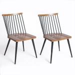 Holland Black & Brown Dining Chairs, Set of 2