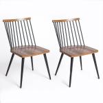 Holland Black & Brown Dining Chairs, Set of 2