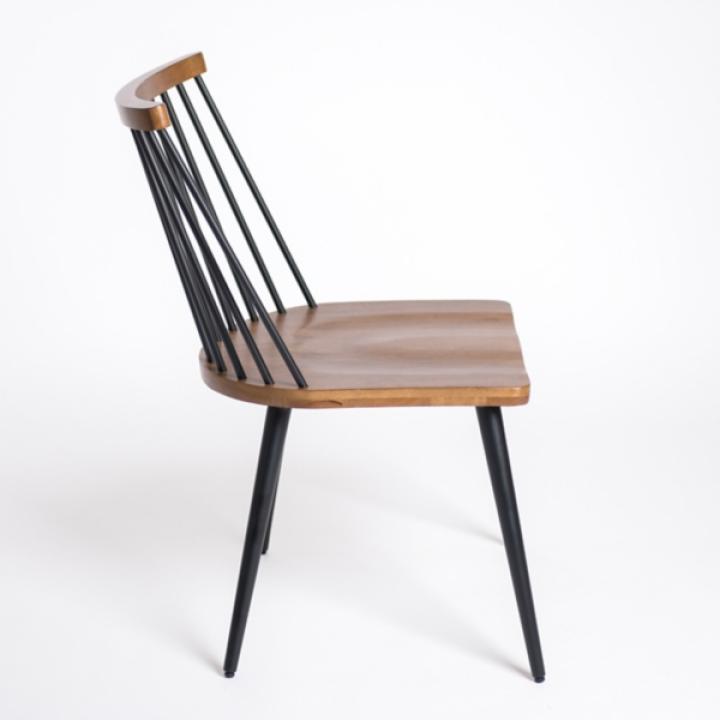 Holland Black & Brown Dining Chairs, Set of 2