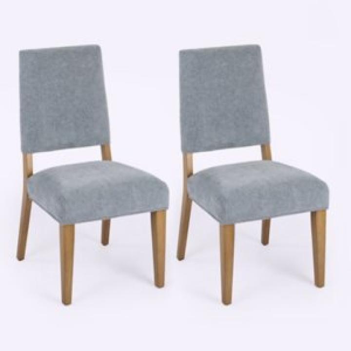 Blue Upholstered Reynolds Dining Chairs, Set of 2