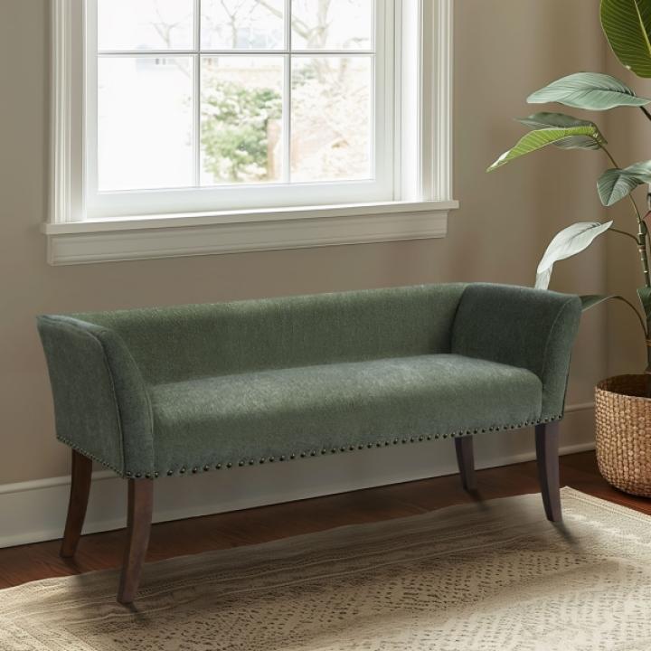 Sage Green Upholstered Antonia Bench