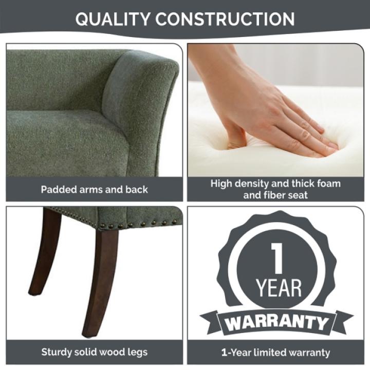 Sage Green Upholstered Antonia Bench