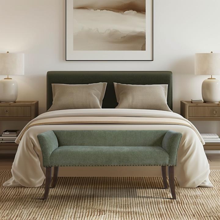 Sage Green Upholstered Antonia Bench