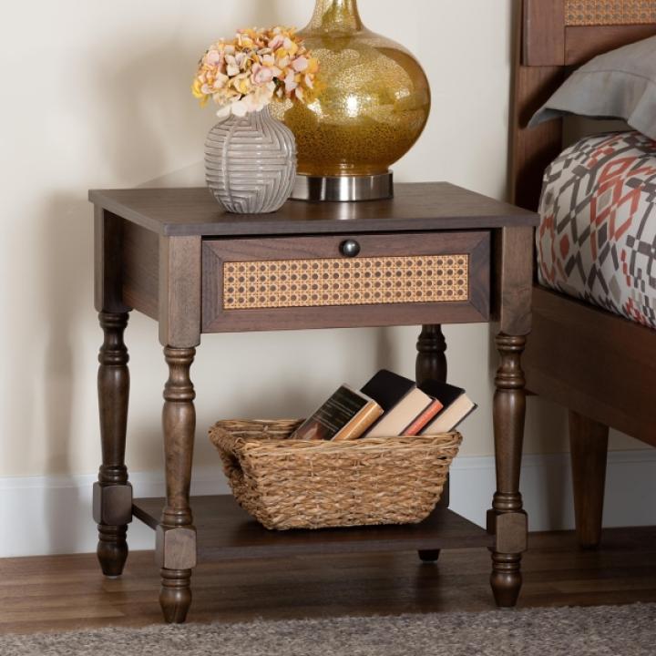 Dark Brown James 1-Drawer Nightstand